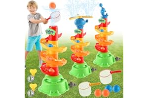 YNREDEE Water Sprinkler for Kids,3-in-1 Outdoor Fairway Water Sprinkler Toys with 2 Hose Clamps,Patio Children Sprinkler Set,Garden Sprinkler Toys for Boys & Girls Age 3 4 5 6 7 8 9 10 11 12 (Multicolor)