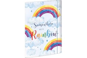 RNKVERLAG Over The Rainbow 46331 - Cartellina portadocumenti, 240 x 330 mm, formato DIN A4, con elastico, 1 pezzo