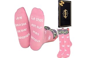 Merclix Chaussettes Chat Chien Femme 39 42 Idee Cadeau Femme Maman Soeur Meilleure Amie Original Utile Noel Anniversaire Saint Valentin Rigolo Humour