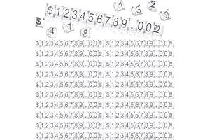 Qunclay 50 Sets Price Display Cube Number Letter Price Tag Cube Blocks Adjustable Dollar Display Stand Small Counter Kit for Jewelry Retail Vending Machine Shop Signs(Clear, Black)