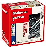 fischer DuoBlade S, selbstbohrender Gipskartondübel mit Spanplattenschraube, starker Dübel für einfache Montage in Gipskarton
