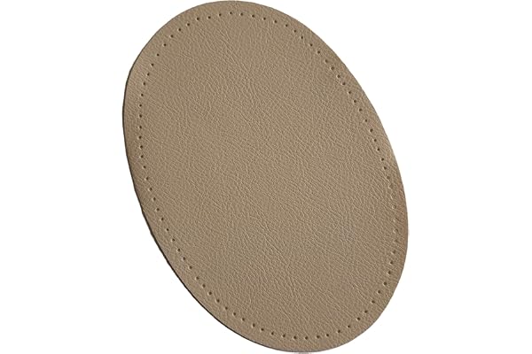 ILC MERCERIE PARADIS Renforts Coudes et Genoux à Coudre Simili-Cuir Beige - 14 cm x 9,5 cm (2 pièces) Réparation Customisation (Renfort à Coudre Simili Cuir Beige)