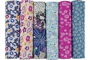 UOOOM 6pcs 50 x 50 cm patchwork cotone Tessuto DIY Handmade Quilting Tessuto motivi diversi (U-B902)