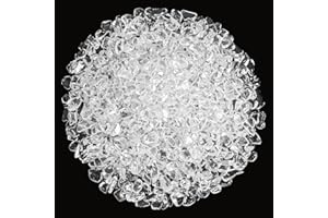 Orientrea 500 Gramm Bergkristall Trommelsteine, Mini Bergkristall Edelsteine Ladesteine Granulat/Mini Chips, Bergkristall Heilsteinen, In Einer Geschenkbox verpackt