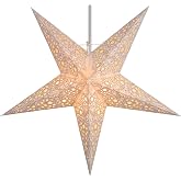 Faltbarer Advents-Leuchtstern Aus Papier – Weihnachtsstern 60 Cm, Nina Weiß, Mit Transparentpapier
