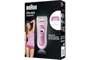 ‎BRAUN Braun Silk-épil Lady Shaver, Kabelloser damenrasierer elektrisch, Elektrischer Rasierer und Trimmer, rasierer damen intimbereich, Wet&Dry, 5100, pink