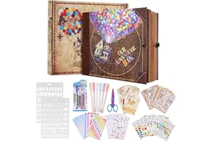 Xiongxiong Our Adventure Book Scrapbook áLbum De Fotos,Estilo Retro,Cubierta De Carta En Relieve,Diario De Viaje,Diario De Viaje,Kit Para Parejas,Libro De Recuerdos Para Aniversario, Boda,