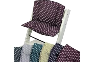 BAMBINIWELT BY RAFAEL K. BambiniWelt - Set di cuscini per seggiolone Stokke Tripp Trapp, 2 pezzi, cuscino di ricambio con stelle (bordeaux)