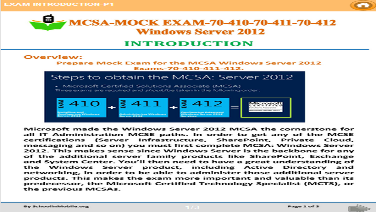Mcsa Exam Mock 70 410 70 411 70 412 Amazon Co Uk Apps Games