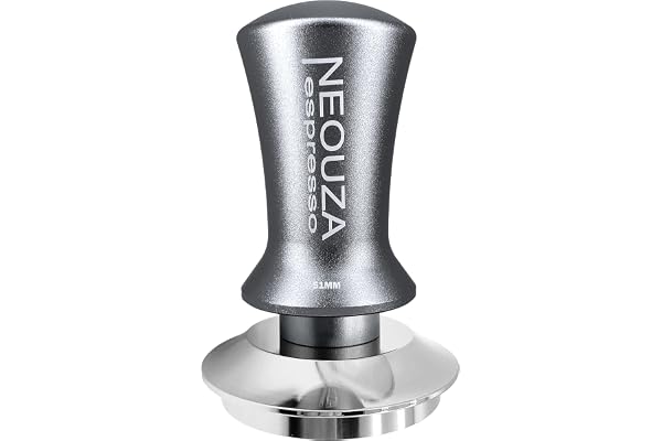 NEOUZA – Tamper à expresso calibré pour machine à café, antiadhésif et auto-nivelant avec poignée raffinée, base plate en acier inoxydable, 51 mm