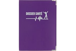 COLOR POP Porte Ordonnance Violet Fabrication Française Etui Carte Vitale mutuelle Dossier santé Feuilles Maladies