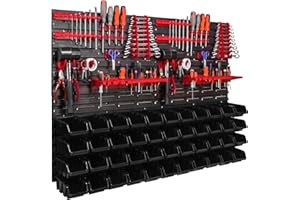 BOTLE ITBNN600x4-U2020-NP6-S411 Étagère murale, 1152 x 780 mm, système de stockage avec supports à outils, boîtes empilables, de rangement, panneau mural extra solide, rayonnage extensible