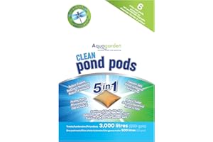 AQUAGARDEN Clean Pond Pods, Limite les boues du bassin, rend l’eau du robinet sûre, réduit la fréquence de nettoyage du filtre, plantes saines, stabilise le pH, paquet de 6