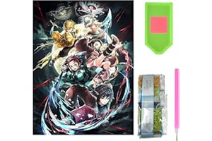 PQKL-party Demon Slayer Diamond Painting, 5D Diamond Painting Kit Completo, Anime Diamond Painting Demon Slayer, Niños Dimont Painting, Art Cuadro Diamantes Punto de Cruz, Pintar por Números