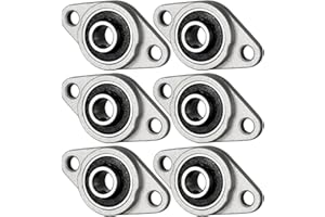 ‎KCNOFNC 6 unidades de rodamientos de 10 mm de diámetro interior, carcasa de brida con rodamiento de bolas, cojinete de carcasa, carcasa de rodamiento