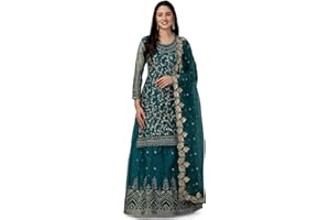 TRENDMALLS Damen Mono Net Kurta Lehenga Anzug Set indische pakistanische ethnische Kleidung