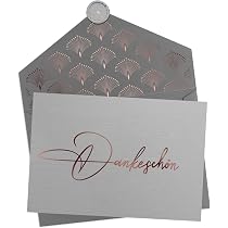 10 Dankeskarten Mit Umschlägen – DIN A6, 300g/m² Papier, Blumendesign, Made In Germany
