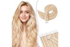 SEGO Pro Extension Capelli Veri Biadesivo 20pz 40cm #18/613 Biondo Cenere/Biondo Chiarissimo Extension Biadesive Capelli Veri Lisci Remy Tape in Human Hair Extension (30g)