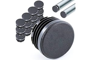 EPIEZA 12 Piezas de Tapas Conteras de Interior Color Negro Redondas, Protector Patas Sillas, Tacos, Conteras, topes, Estanterias, etc (Ø Interior 40 Interior Tubo 35-38mm)