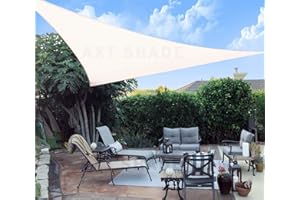 AXT SHADE Voile d'ombrage Triangulaire 3,6x3,6x3,6m Toile Ombrage HDPE Respirant UV Protection pour Terrasse Jardin Extérieur-Crème