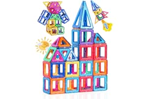 Theefun Costruzioni Magnetiche 60 Pezzi Costruzioni Magnetiche per Bambini 3 4 5 6 7 Anni Giochi Bambini Giocattoli Creatività Montessori Giocattolo per Bambini Regali di Compleanno
