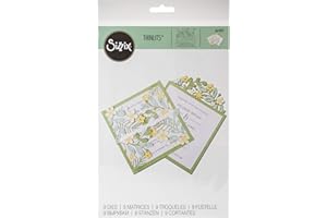 Sizzix 664395 Set di Fustelle Thinlits 9 pz Bordi Floreali, 2 Pezzi, Multicolore, Taglia unica