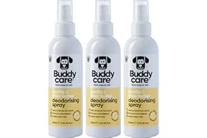 Buddycare | Spray deodorante per cani - Spray deodorante delicato e nutriente per cani - con aloe vera e pro vitamina B5, vaniglia e burro di karitè, 200 ml (confezione da 1)