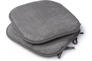 ‎PACO HOME Paco Home Sitzkissen mit Schnüre 40x40 Memory-Schaum-Kissen Stuhlkissen Uni Sitzauflage Innen 2er Set