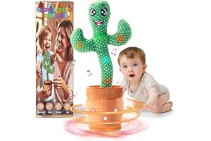 Ucikik Dancing Talking Cactus Toy for Baby Toddler, Singing Cactus with 120 Pcs Songs+Dancing+Recording+LED, Mimicking Recording Cactus Toys Gift for 0-6 6-12 Months Babies 1 2 3 Year Old Boys Girls