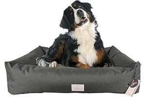 Ligo Buddy - Cuccia per cani Lettino per cani idrorepellente antigraffio,realizzata in Italia.Cuscino per Cane tessuto impermeabile e robusto per interno ed esterno. (L/XL: 110 X 85 cm, ANTRACITE)