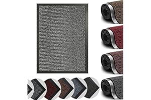 MONAL Dirt Trapper Door Mat for Indoor&outdoor, 60x150 Cm, Silver Grey, Washable Barrier Door Mat, Heavy Duty Non-Slip Entrance Rug Shoes Scraper, Super Absorbent Front Door Mat Carpet