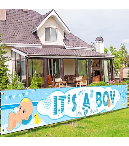 „It‘s A Girl“ Babyparty-Banner – Blumen-Hintergrund, 150x90 Cm, Vinyl