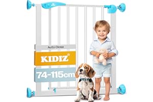 KIDIZ® Griglia di protezione per porte e scale, per bambini, senza forature, orientabile su entrambi i lati,