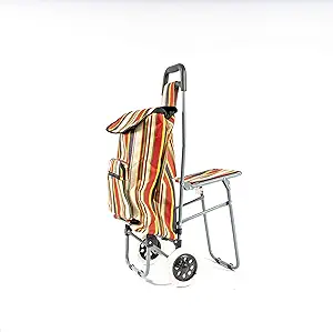 NRS Healthcare Single Wheels Leisure Shopping Trolley With Fold Down Seat (Eligible For Vat Relief In The Uk)