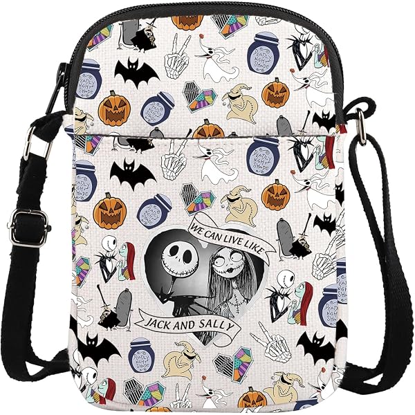 Oogie Boogie Kosmetiktasche – Horrorfilm-Inspiriert, 23x17 Cm, Wasserdichtes Baumwoll-Leinen, Mit 3D-Druck, Perfekt Als Geschenk