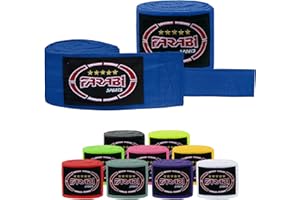 Farabi Sports Kids Vendas Boxeo 2,5 Metros de Largo Vendas Boxeo - Cinta Boxeo con par para MMA, Muay Thai, Entrenamiento, Kickboxing y Deportes de Combate