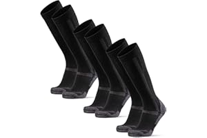 DANISH ENDURANCE Calcetines de Lana Merino Hasta la Rodilla Unisex, Calcetines Antiampollas Senderismo para Hombre y Mujer, 1 o 3 Pack