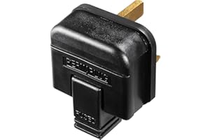 GS1 UK HW Electronics Masterplug HDPT13B 13A Black Rubber Composite Plug (Garden, Outdoor Heavy Duty) Black