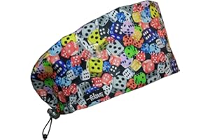 Feknes Cuffie Chirurgiche, Cuffia Chirurgica Donna Uomo Con Bottoni, Cuffiette Infermiera Dentista Medico Sala Operatoria, Cuffietta Capelli Lunghi Corti Cotone Elastico Regolabile - Dadi