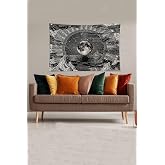 Pelangi Siyah-Beyaz Ay New Moon Leke Tutmaz Kadife Kumaş Duvar &Ouml;rt&uuml;s&uuml; Duvar Halısı Tapestry YWLL377, 70 x 100