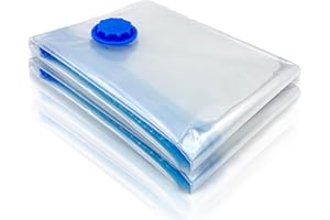 AGP STORE Bolsas De Vacio Para Ropa, Set De 2 Bolsas Para Almacenaje De Ropa, Bolsa Para Guardar Ropa De 60x80 cm. (2)