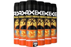Axe Suprême Déodorant Homme Spray Sunset Fresh 48h Fresh & Parfum LOT DE 6 (200 ml)