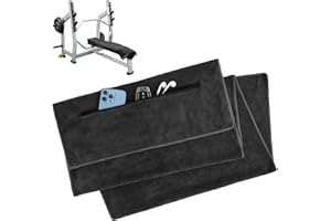 YIIFELL Asciugamano Palestra 120x50cm in Microfibra Con Tasca Con Cerniera, Telo per Yoga e Allenamento