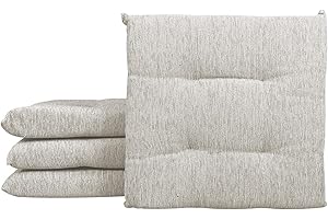 Il Gruppone Passione Casa Set 4/6 Cuscini Sedia Cucina Effetto Lino Lacci Cuscino 4 Punti Comodi Prodotto Italiano 40 x 40 in Cotone Imbottiti Spessore 6 Cm Lavorati a Mano - GrigioChiaro - 4 Pezzi
