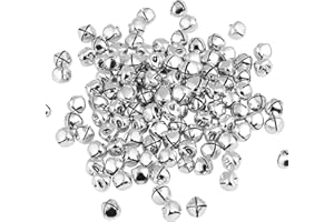 Naler 120 sztuk dzwoneczków srebrnych obejmy z metalu do dekoracji prezentów, majsterkowania i dekoracji - 12 mm