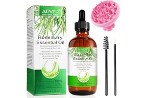 PLOBRT Rosmarinöl Haare, mit Silikon Kopfhaut Massagebürste, Rosemary Oil for Hair, Rosmarinöl für Haar und Kopfhaut, gesundes Haarwachstum, 120 ml