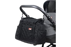 BabyLux Wickeltasche CANDY PIK Kinderwagentasche Baby Windel Tasche Pflegetasche (CandyPik Schwarz)