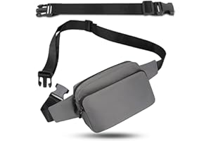 IHIGOGOFA Bauchtasche Gürteltasche Hüfttasche mit Einem 30 cm Verlängerten Gürtel Unisex Modern Umhängetaschen Handytasche für Outdoor Reise Wandern Hundetraining Damen und Herren (Grau)