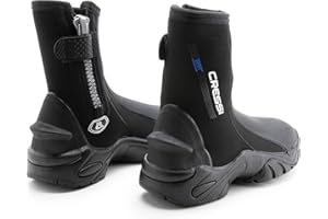 Cressi Korsor Rigide Sole Boots 5mm - Diving Booties in 5 mm Black Neoprene with Rigid Sole