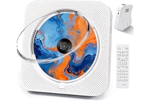 LIPHIER Lecteur CD, CD Player Portable Bluetooth, CD Player Kpop de Bureau Ménage avec HiFi Double Haut-Parleur, Mini Enfant Lecteur Musique avec écran LCD Radio FM Prise Casque AUX/USB, Cadeaux Noel (Blanc)